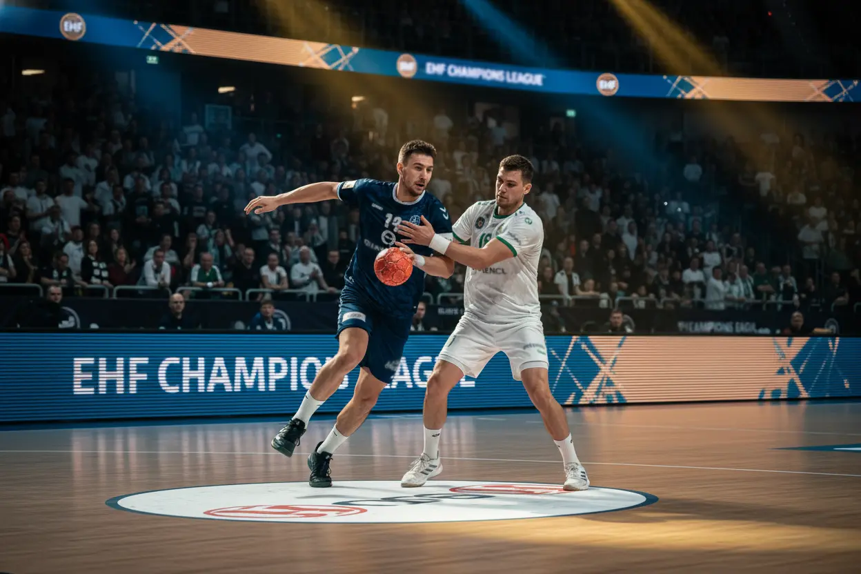 EHF Champions League Handball – Spielszene beim europäischen Vereinswettbewerb